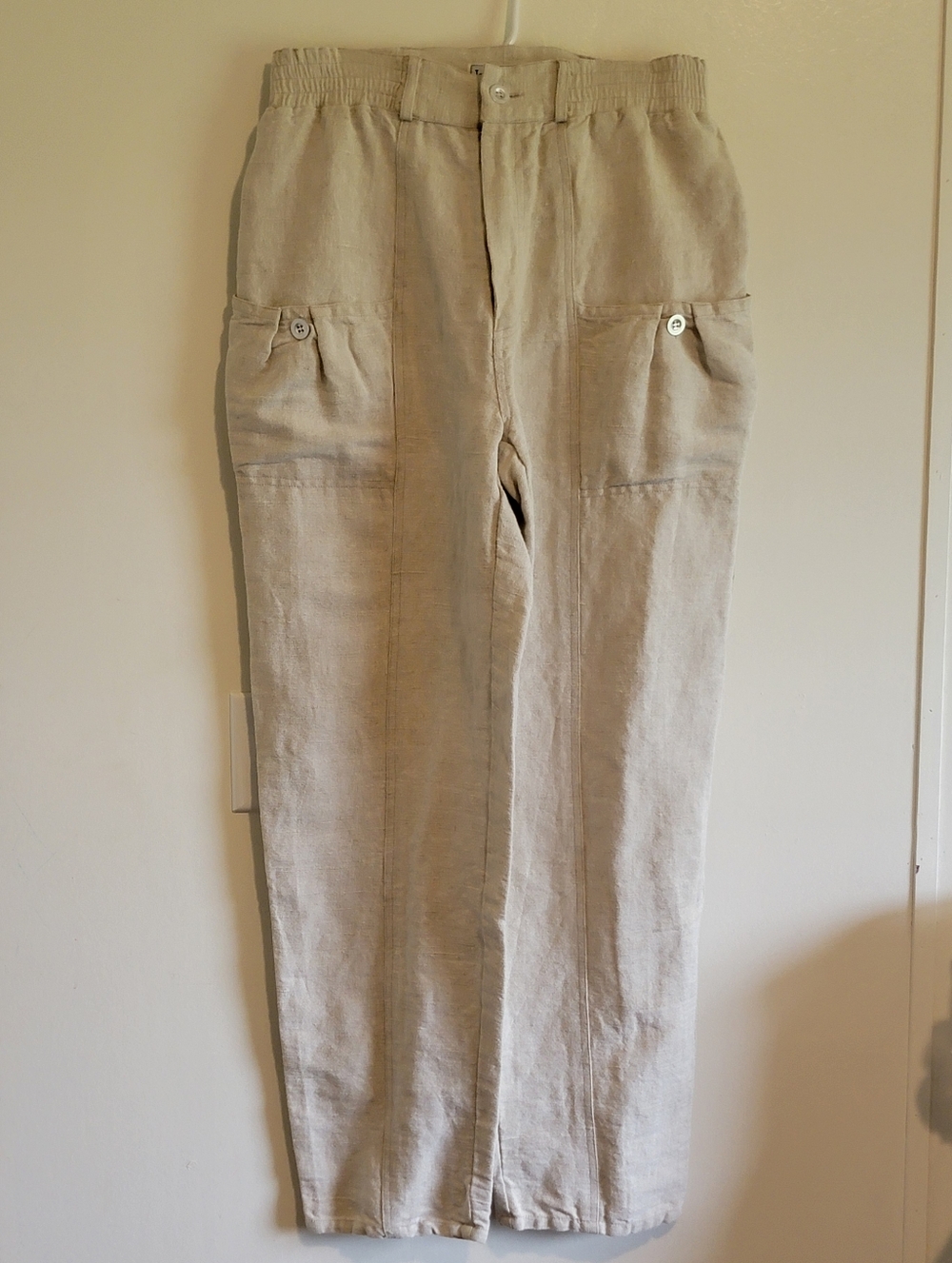 Vintage Jean Tonic Wm Sz 11/12 Linen Blend Beige Pants Resort Beach Quiet Luxury